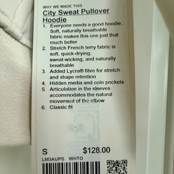 Lululemon City Sweat Pullover Hoodie, Mens Small, NWT - Picture 3 of 4